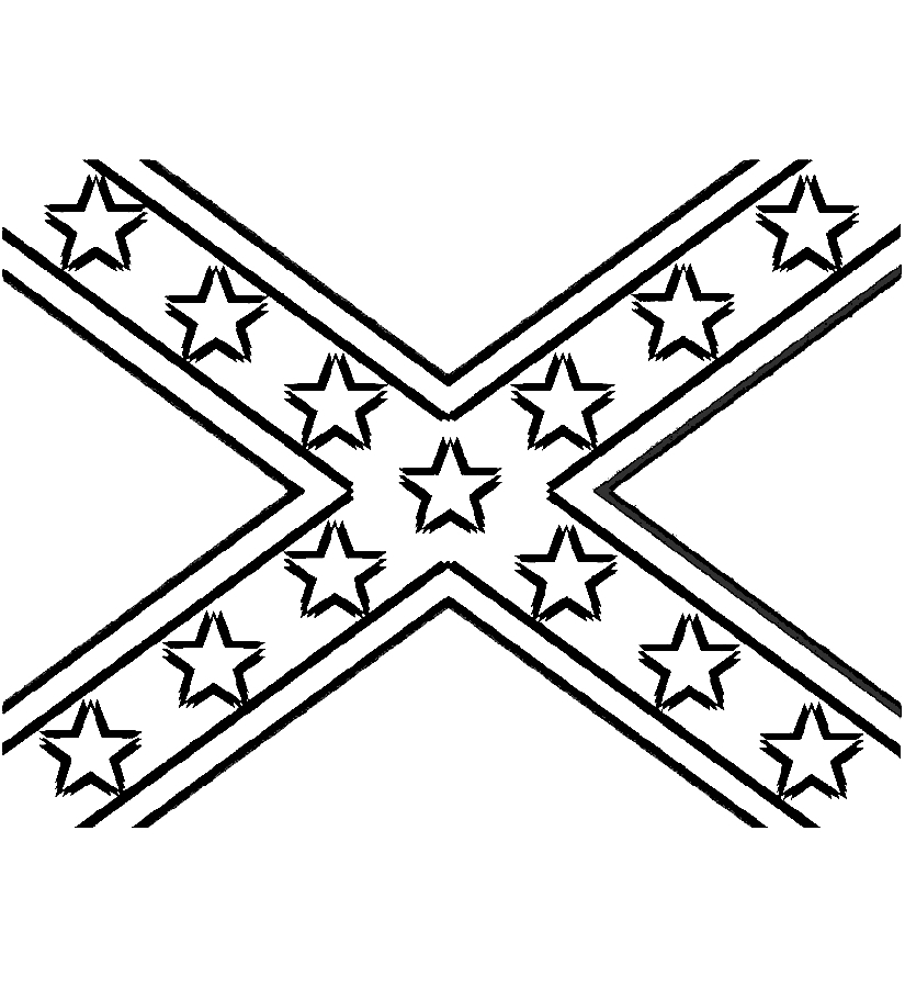 Half american flag half confederate flag clipart