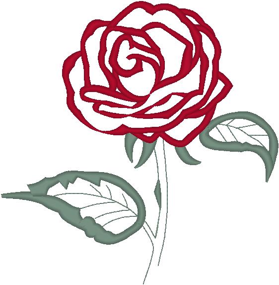 Red rose outline clipart