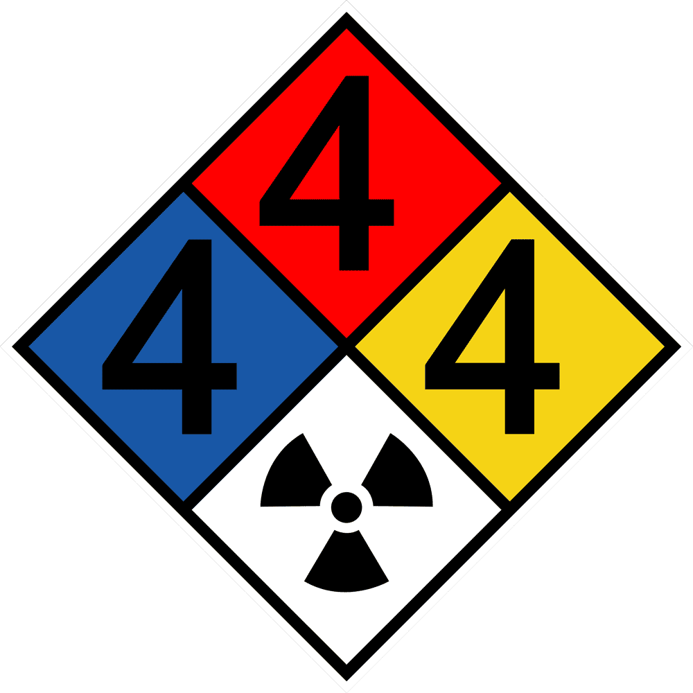NFPA 704 4-4-4-Radiation Symbol Sign NFPA-PRINTED-444Rad-Symbol Hazmat