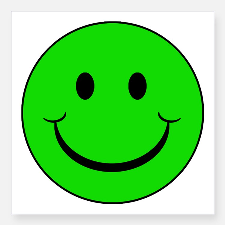 Green Smiley Face Stickers | Green Smiley Face Sticker Designs ...