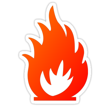 Flame Symbol by Chillee Wilson" Stickers by ChilleeWilson | Redbubble