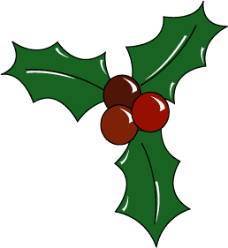Holly leaves and berries clip art