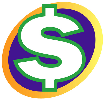 Stock Illustration - Dollar sign with circles in background