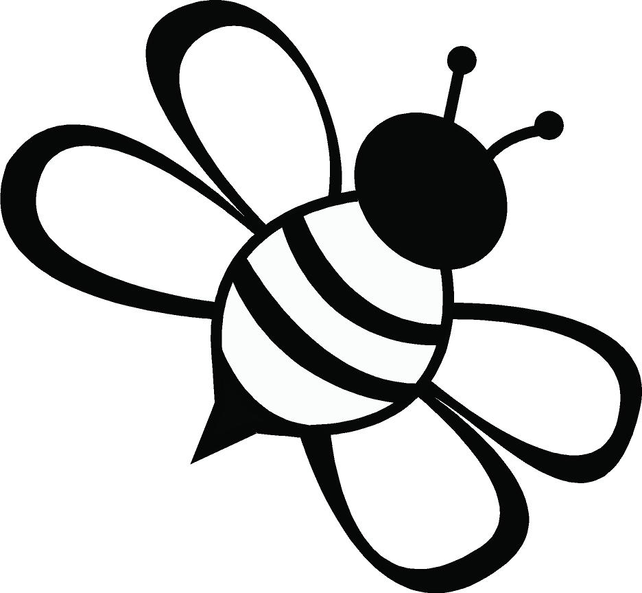 Line Drawing Simple Bee Clipart Best