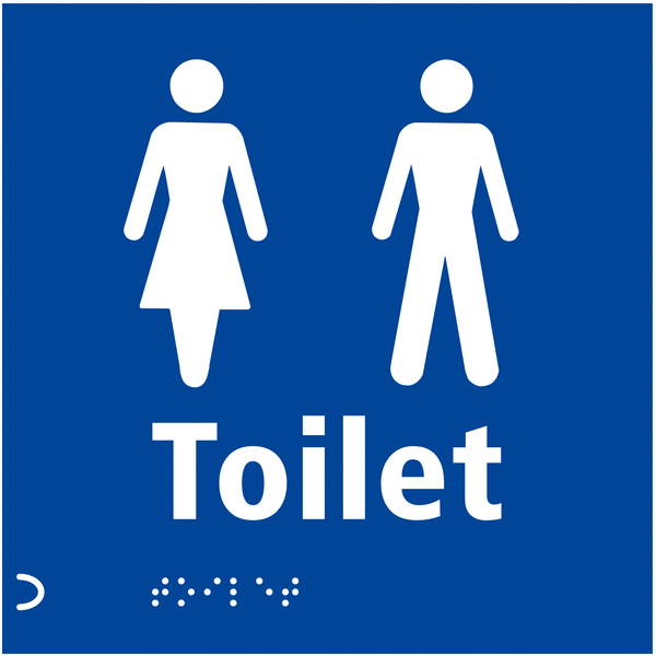 Toilet Unisex Symbol - Tactile & Braille Safety Signs | Seton UK