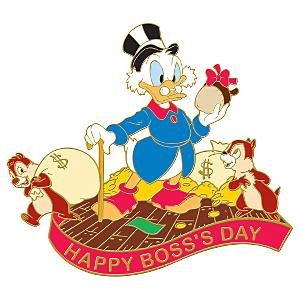 Scrooge McDuck with Chip 'N Dale Happy Boss's Day pin from our ...