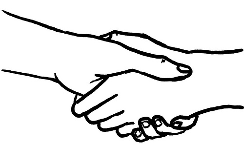 Shake Hand With Two Persons Clipart - Free to use Clip Art Resource