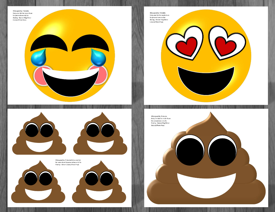 Emoji Printable Birthday Supplies | Emoticon, Smiley, Happy Face ...