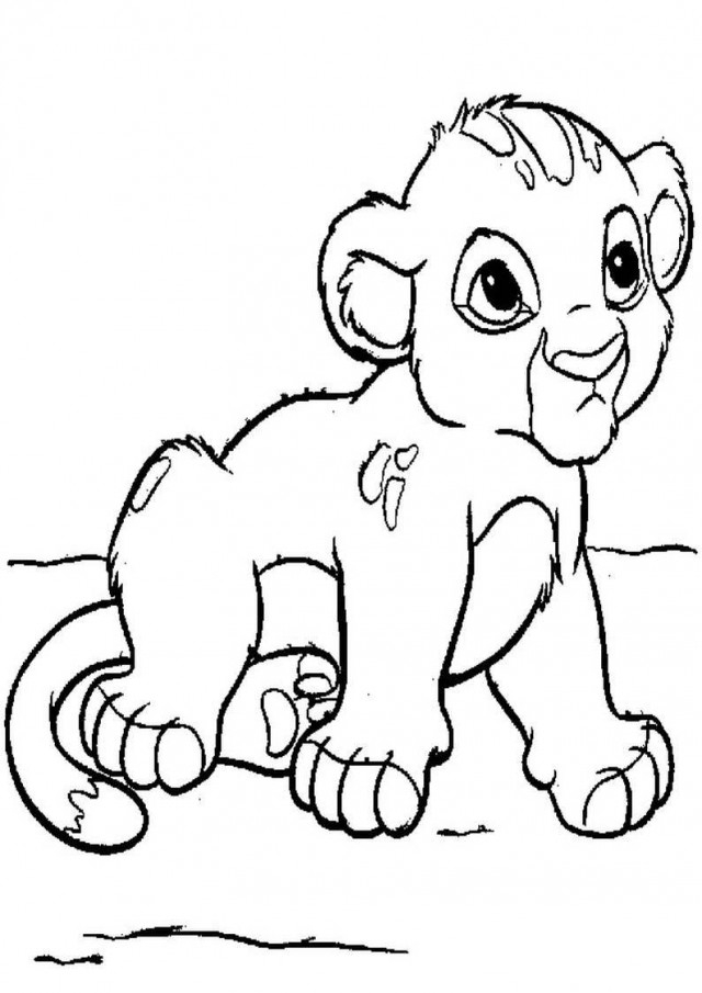 Lion Cub Clipart Black And White