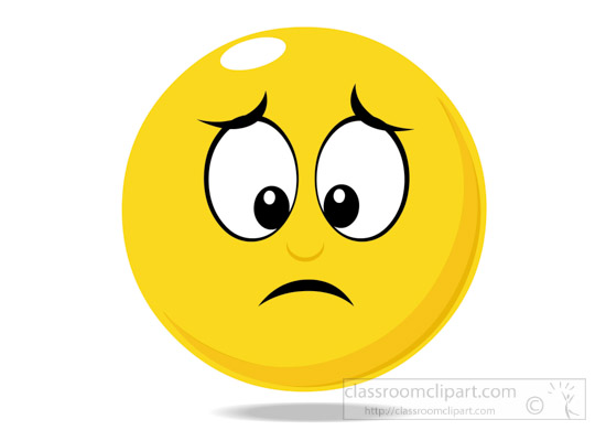 Emotions Smiley Face Character Unhappy Or Sad Expression Clipart