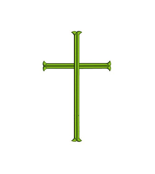 Simple cross machine embroidery design. Fishtail cross by jazziest