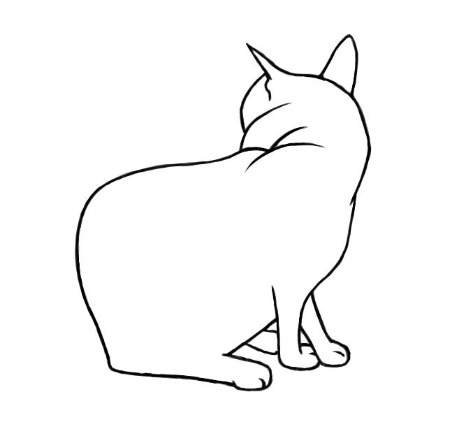 clip art line drawing of a cat - photo #45