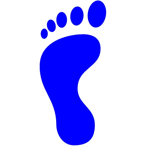 Free blue left footprint icon - Download blue left footprint icon