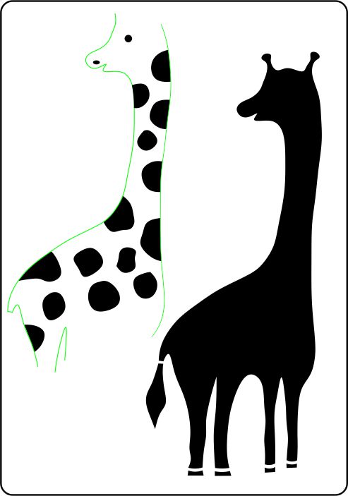 Giraffe stencil in two sizes from The Stencil Warehouse online