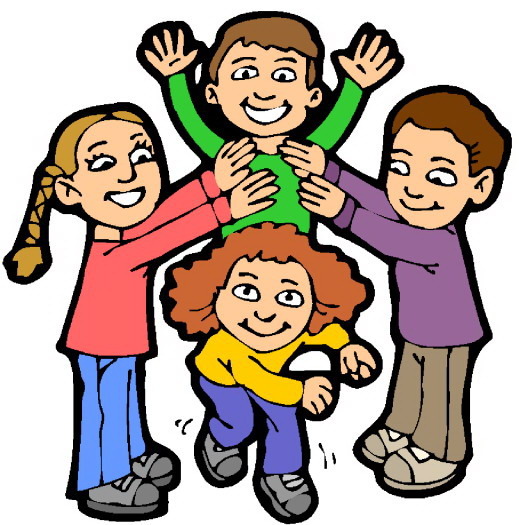 Kids playing together clipart