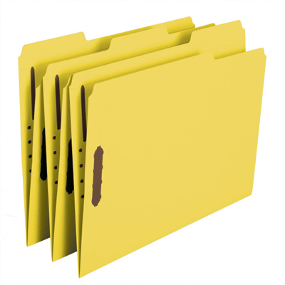 Colored Fastener Folders with Reinforced Tab