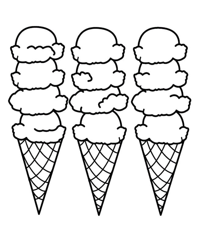 Ice Cream Scoops Coloring Pages Clipart - Free to use Clip Art