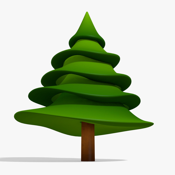 cartoon pine tree obj