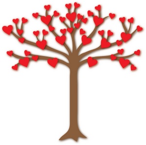 Love Clipart Image - Tree of Love with Heart Shaped Leaves ...