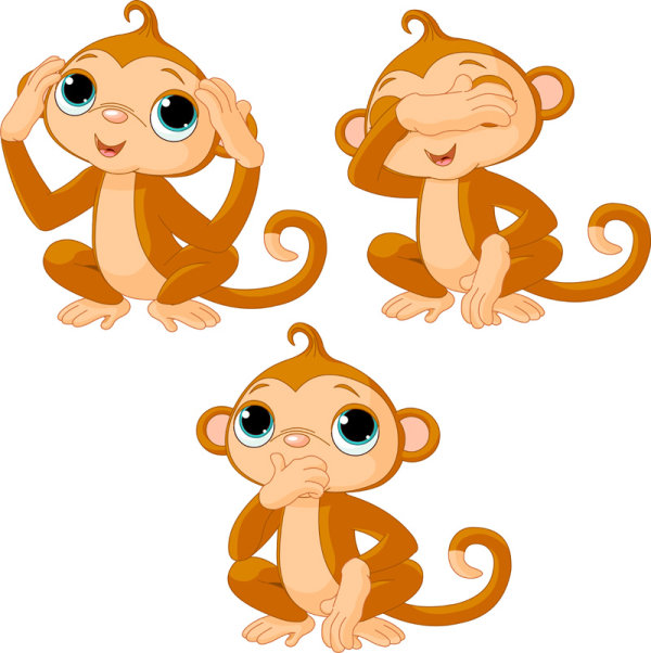 Cute cartoon Monkey vector 01 | Animal vectors