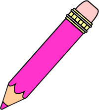 School Clip Art - Pink Pencil Graphics (Free printables)