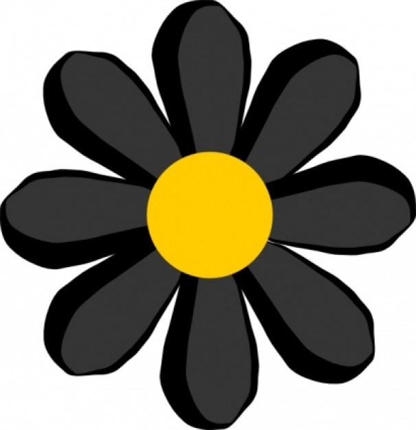 Black Flower clip art | Download free Vector