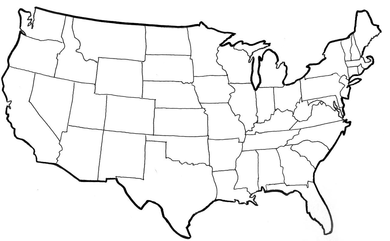 clipart of united states map outline - photo #1