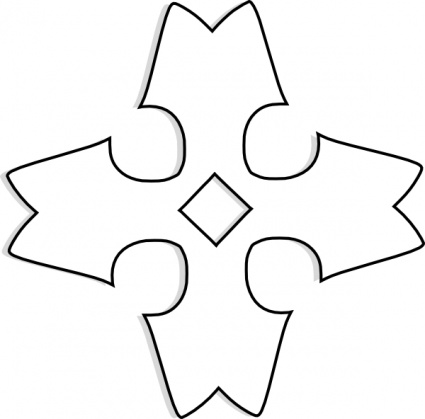Shaded Heraldic Cross Outline clip art - Download free Other vectors