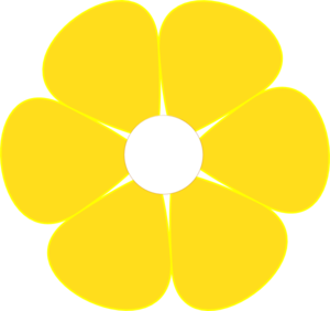 Yellow Flower With White Middle clip art - vector clip art online ...
