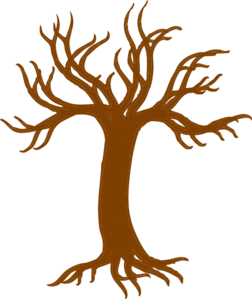 Bare tree with roots clipart