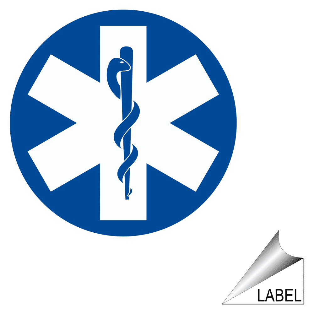 Star Of Life Symbol Label LABEL-CIRCLE-108 Emergency Response