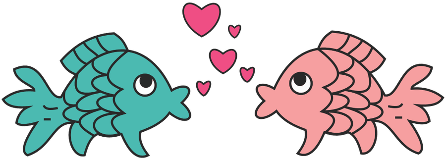 Two fish kissing clipart - ClipartFox