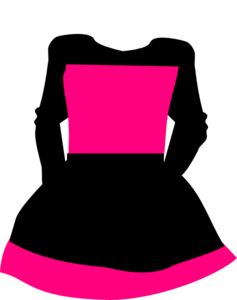 Girl pink dress clipart