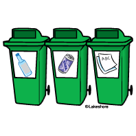 Earth day recycle with bins clipart for toddlers