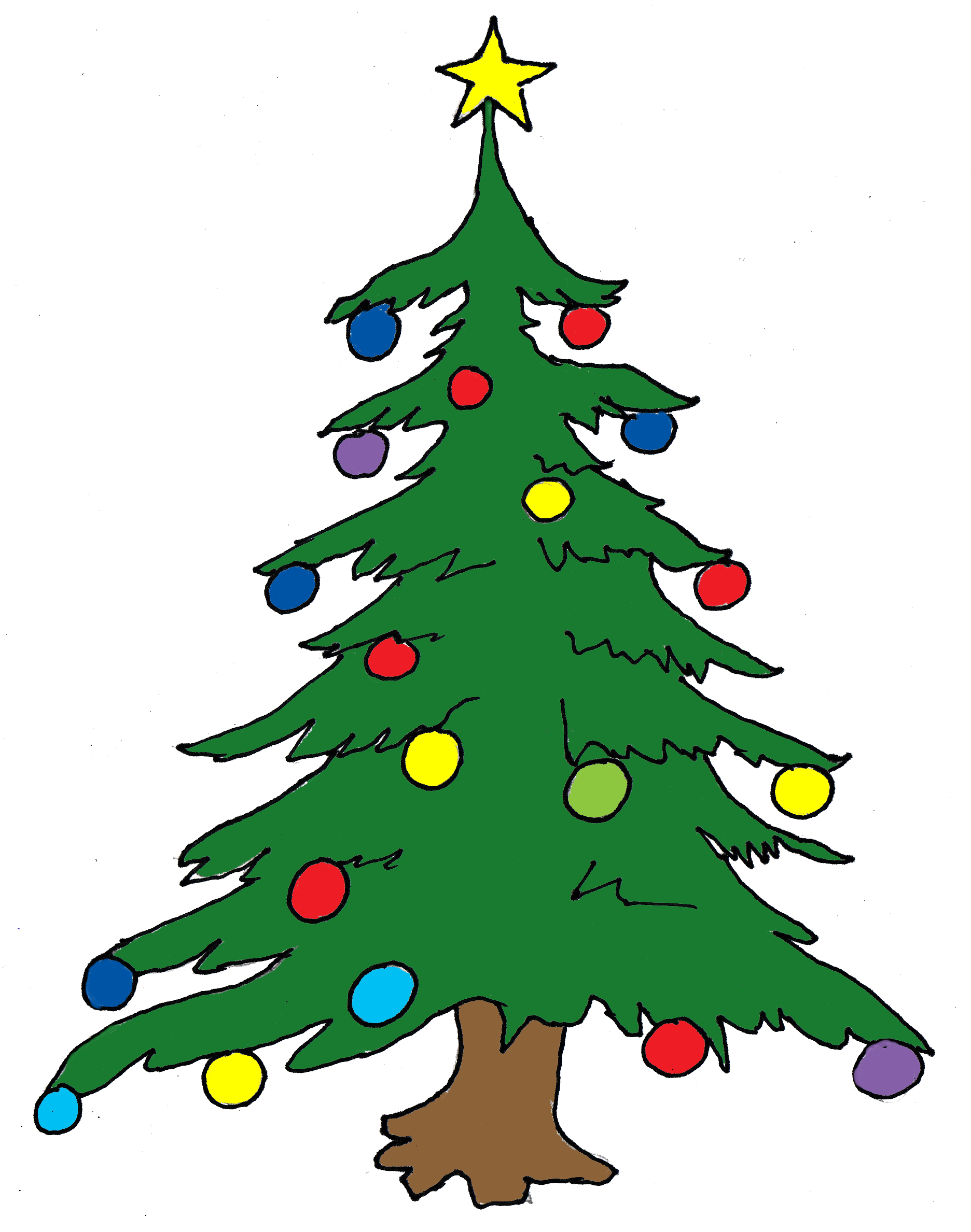 Clip Art Tree Modern Christmas Clipart
