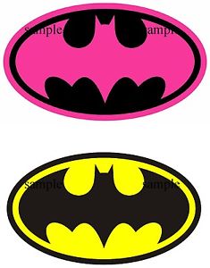 BATMAN YELLOW OR BATGIRL PINK IRON ON T-SHIRT TRANSFERS *NEW* | eBay