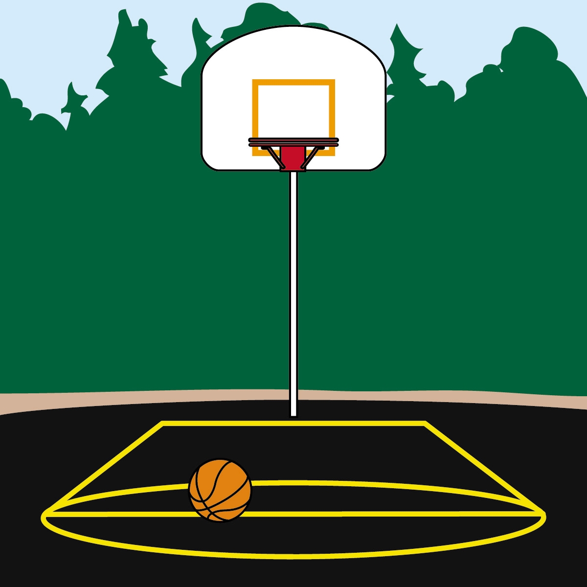 Basketball court clipart free