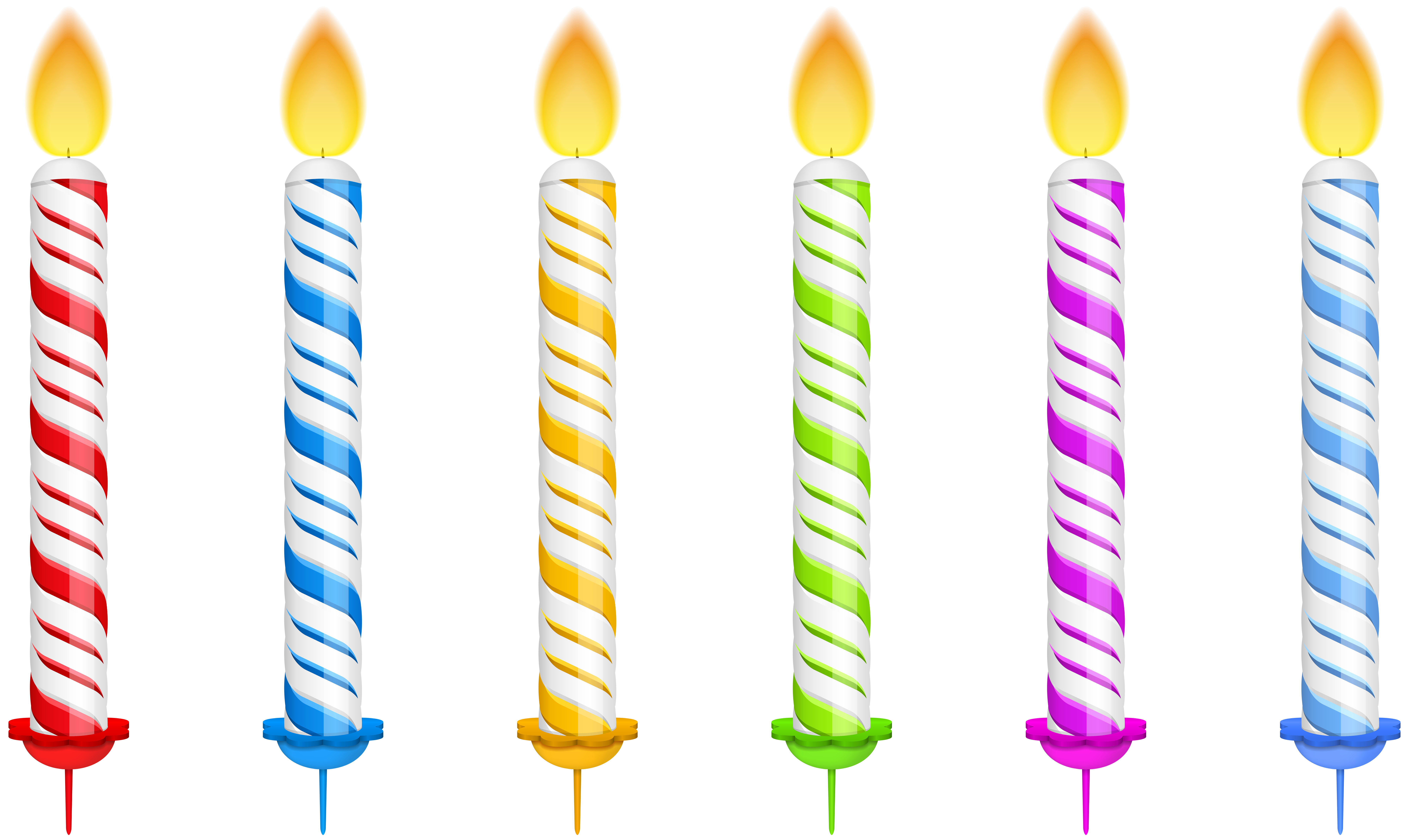 Birthday Candles Transparent PNG Clip Art Image