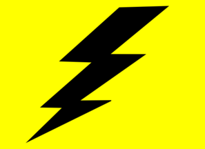 Black Lightning Bolt Clip Art - vector clip art ...