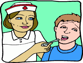 Nurse with patient clipart