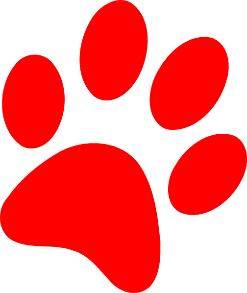 Red paw print clipart