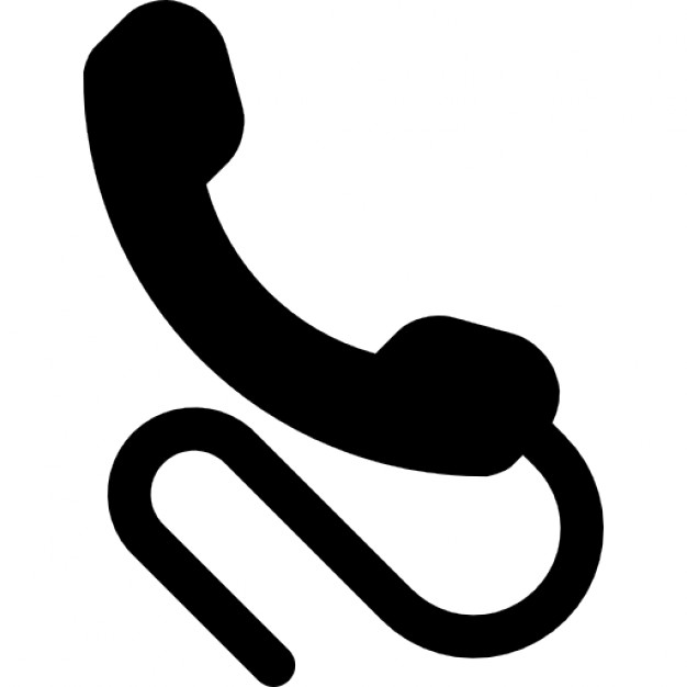 Phone symbol of auricular with cord Icons | Free Download
