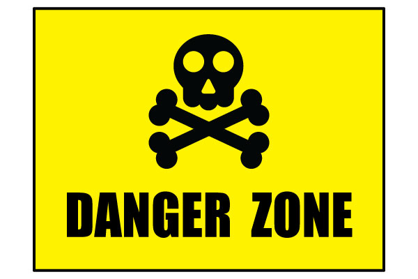Printable Danger Zone Sign Skull and Crossbones Symbol Pictogram ...