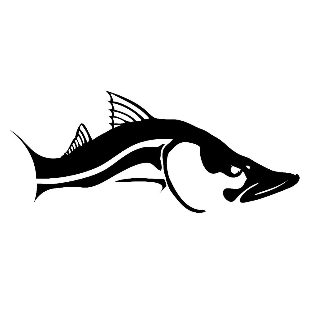Skiff Life Snook Fish Car & Truck Decal Stickers in Black or White ...