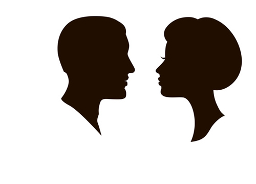 Man and woman profile clipart
