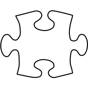Puzzle pieces clipart black and white