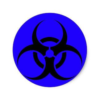 Blue Biohazard Symbol Stickers | Zazzle