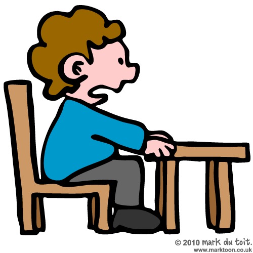 Student sitting in chair clipart