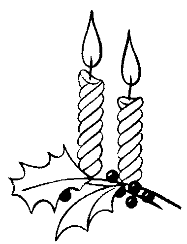 Black and white advent candle clip art