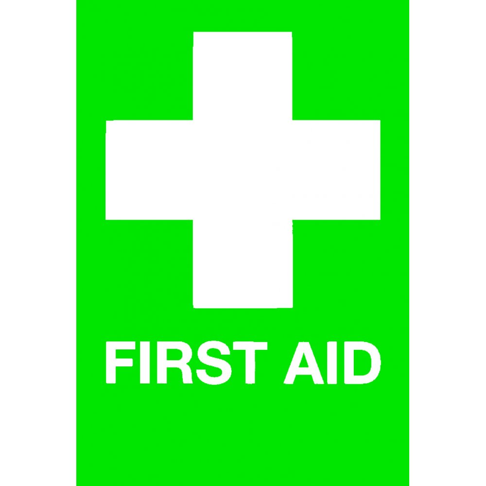 First Aid White Cross sign - self adhesive 200 x 300mm - from ...